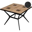 Windham Castings Metro Classic Dining Table With 36 Inch Square Mosaic Tile Table, Black