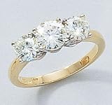 14K Two Tone Moissanite Ring