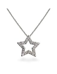 Sterling Silver Diamond Cubic Zirconia Star Pendant