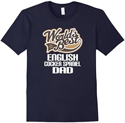Men's English Cocker Spaniel Dog Dad T-shirt Fathers Day Pet Lover XL Navy
