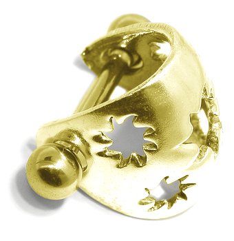 SOLID 14K Yellow Gold SUN BURST Ear Cuff - Cartilage