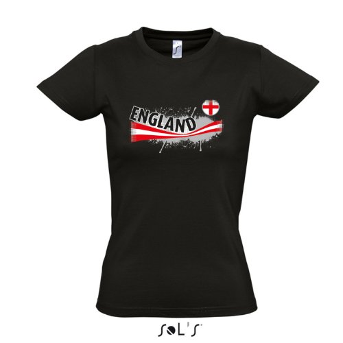 Fanshirt-Damen ENGLAND Ländershirt EM / WM Trikot S-XXL , Deep black , XXL