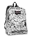 JanSport Superbreak Backpack in White/Black Graffiti T501