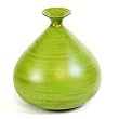 Handmade Ceramic Spun-Bamboo-Style Bulb Design Flower Vase In Lime Green