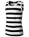 H2H Mens Casual Slim Fit Sleeveless Crewneck Lightweight Striped Summer Tank Top