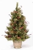 3' Pre-Lit Indoor/Outdoor Adirondack Christmas Potted Topiary Tree