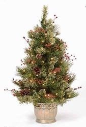 3' Pre-Lit Indoor/Outdoor Adirondack Christmas Potted Topiary Tree
