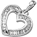 14K White Gold Diamond Heart Pendant title=