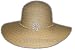 Braided Hat with 4" Brim with Cowry Shell Flower, Natural