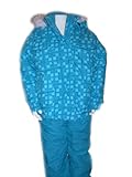 Girls and Toddlers Pulse Snowsuit, jacket/coat and ski bibs pants, Splendor, Turq or Rosey (6/6X, Turquoise blue)