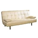 Straight Leg Microfiber Futon - Beige