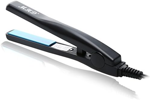 Berta(TM) 0.59" Ceramic Plate Hair Straightner- Travel Size, Mini Type,Smoothest 3D Floating Plate, Professional Salon Model, Protect the Hair Cuticle, Static-free and Anti-static,360 Degree Rotating Tail Line, Safe and Easy for Using /Brand New, Hot Sale-Flat Iron Household Hair Tool，Fashionable Suite for All Hair Type