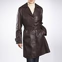 Jessie G. Women's Crocodile Embossed Lambskin Leather Trench Coat