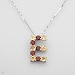Necklace With 2.25ctw Precious Stones - Genuine Citrines and Garnets Beautifully Designed in 925 Sterling silver. Total item weight 5.0g Length 16in