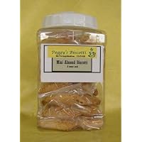 One Pound of individually wrapped mini Almond Biscotti in a Re-fillable Plastic Jar from Peggy's Biscotti