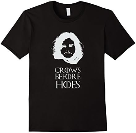 Men's Crows Before Hoes John Snow Shirt Large Black