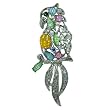 Silver Tone Cockatail Bird Animal Pin Brooch