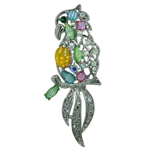 Silver Tone Cockatail Bird Animal Pin Brooch