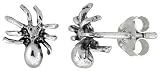 Small Sterling Silver Spider Stud Earrings