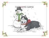 Siberian Husky - Christmas Design by Cindy Farmer