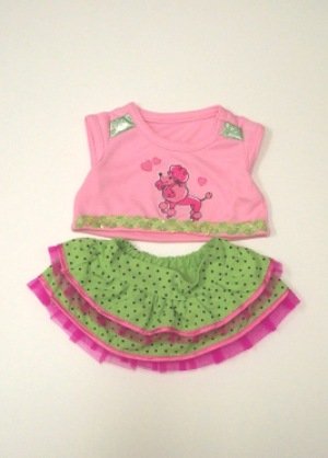 4182YLWaFSL 20217 Pretty Poodle Outfit Clothes for 14   18 Stuffed Animals and Dolls