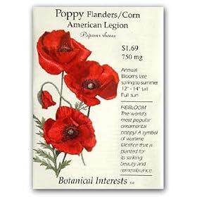 Botanical Interests 1215 Poppy Flanders American Legion Seed Packet