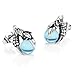 Vintage Stainless Steel Dragon Claw Mens Stud Earrings Set, 2pcs, Color Silver Blue