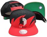 Portland Trail Blazers Mitchell & Ness Snapback Adjustable Plastic Snap Back Hat / Cap