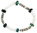 7" Natural Stone Bracelet, w/ Shell, Green title=