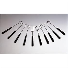 Paderno World Cuisine 47833-10 Stainless Steel/Plastic Chocolate Dipping Forks, set of 10