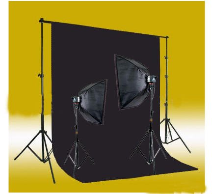 CowboyStudio Photo Studio Monolight Flash Lighting Kit - 2 Studio Flash/Strobe, 2 Softboxes, 1 Background Support System, 1 Muslin Backdrop & Carry Case