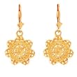 14k Gold Floral Filigree Earrings