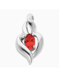 14K White Gold Oval Cut Ruby Pendant -- LIFETIME WARRANTY