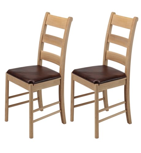 2 Toulouse Leather-Seat Dining Chairs