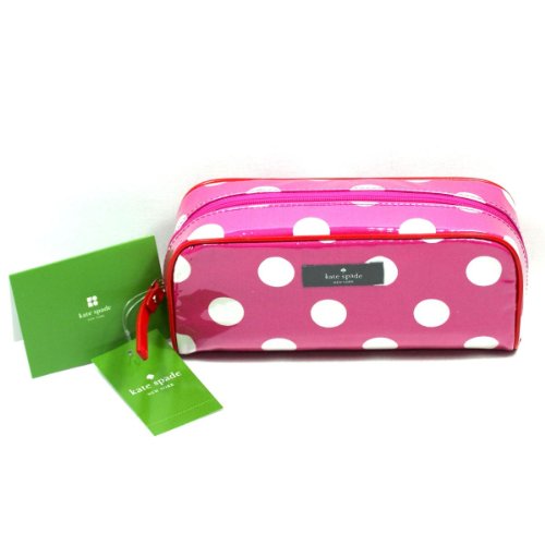 Kate Spade Henrietta Cosmetic Case Make Up Bag ~ Pink Polka Dot