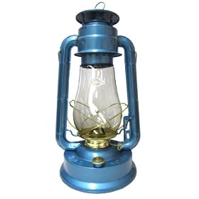 V&O 310-80061 Supreme Brass Trim Oil Lantern Blue by V&O