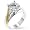 Two Tone Gold Plated Ring with Cubic Zirconia - Size: 5-10, 5