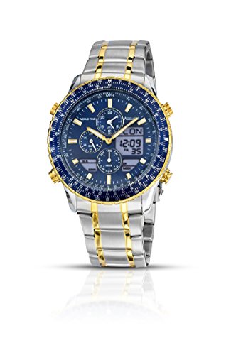 Accurist Men's Quartz Watch with Blue Dial Analogue-Digital Display and