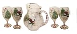 ArtisanStreet's Snowman Egg Nog 5-piece Glass Set. Hand Painted. Made to Order, Signed