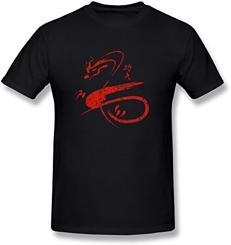 Dragon Kong Fu Cotton Crew Neck XLCustomized Tshirts For Man Black