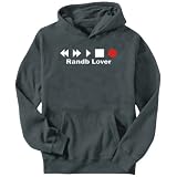 Hoodie Mens Dark Silver ” Randb LOVER ” Music XX-Large