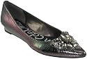 Sam Edelman Icelynn Women's Black Gunmetal Mini Wedge Pumps Rhinestones
