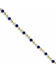 3.6 Carat 14K Gold Diamond and Sapphire Bracelet
