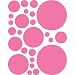 Instant Murals 25 Polka Dot Wall Transfer Stickers - Bright Pink