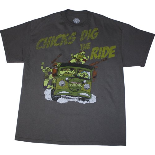  Teenage Mutant Ninja Turtles Chicks Dig the Ride Men's T-Shirt