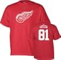 Marian Hossa Reebok Red Name and Number Detroit Red Wings T-Shirt