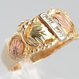 Vintage 10K Black Hills Gold Diamond Ring