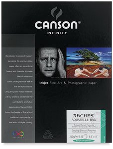 Canson Infinity Arches Aquarelle Rag - 44 times; 50 ft, Arches Aquarelle Rag, Roll, 310 gsm