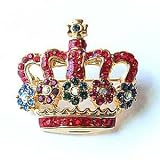 24k Gold-Plated Swarovski Crystal Royal Crown Pin/Brooch