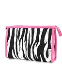 Belvah Quilted Zebra Cosmetic Purse with Trim